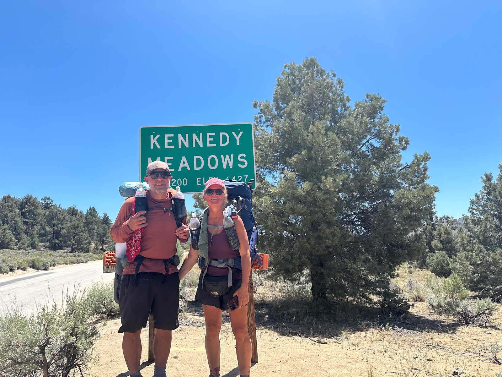John and Carrie at Kennedy Meadows on the PCT